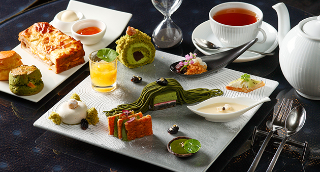 ロッシニテラス　笠間の新栗と宇治抹茶のアフタヌーンティーセット　26.9-26.11
