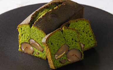 福岡八女星野抹茶と栗の渋皮煮のパウンドケーキ